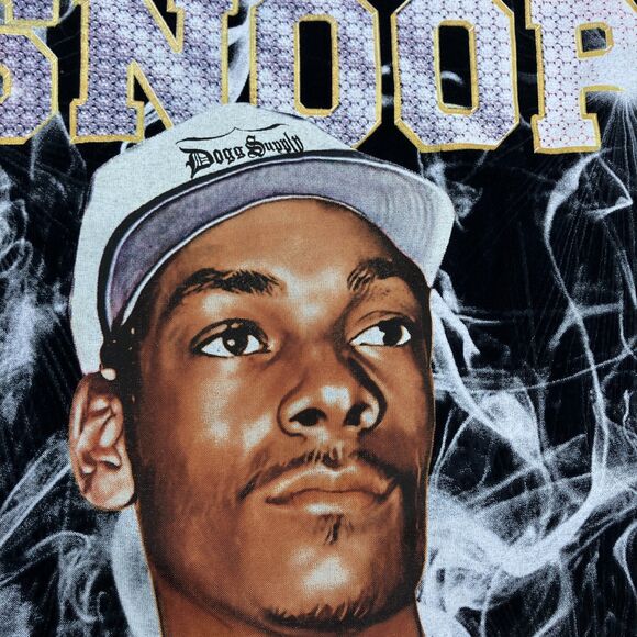 Dogg Supply Snoop Doggy Dogg Black Smoke Rising Graphic T-Shirt sz Large Rapper - Picture 2 of 8